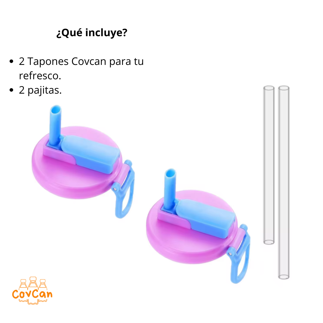 Tapa para lata de refresco con pajita